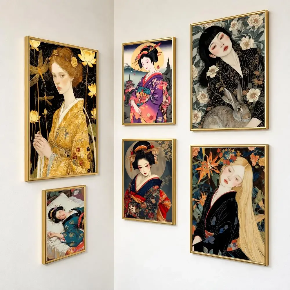 Elegant Refined Art Nihonga Beauty Portraits New Ukiyo Poster Wall Art For Bedroom Living Room Home Decor Holiday Birthday Gift