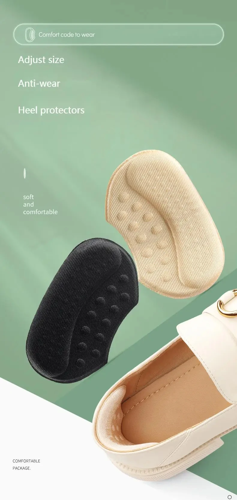 Fersenschutz-Aufkleber für Sneaker und High Heels, Fersenschutzpolster zur Schuhgrößenanpassung, 2 Stück/6 Stück/12 Stück – Detail 1