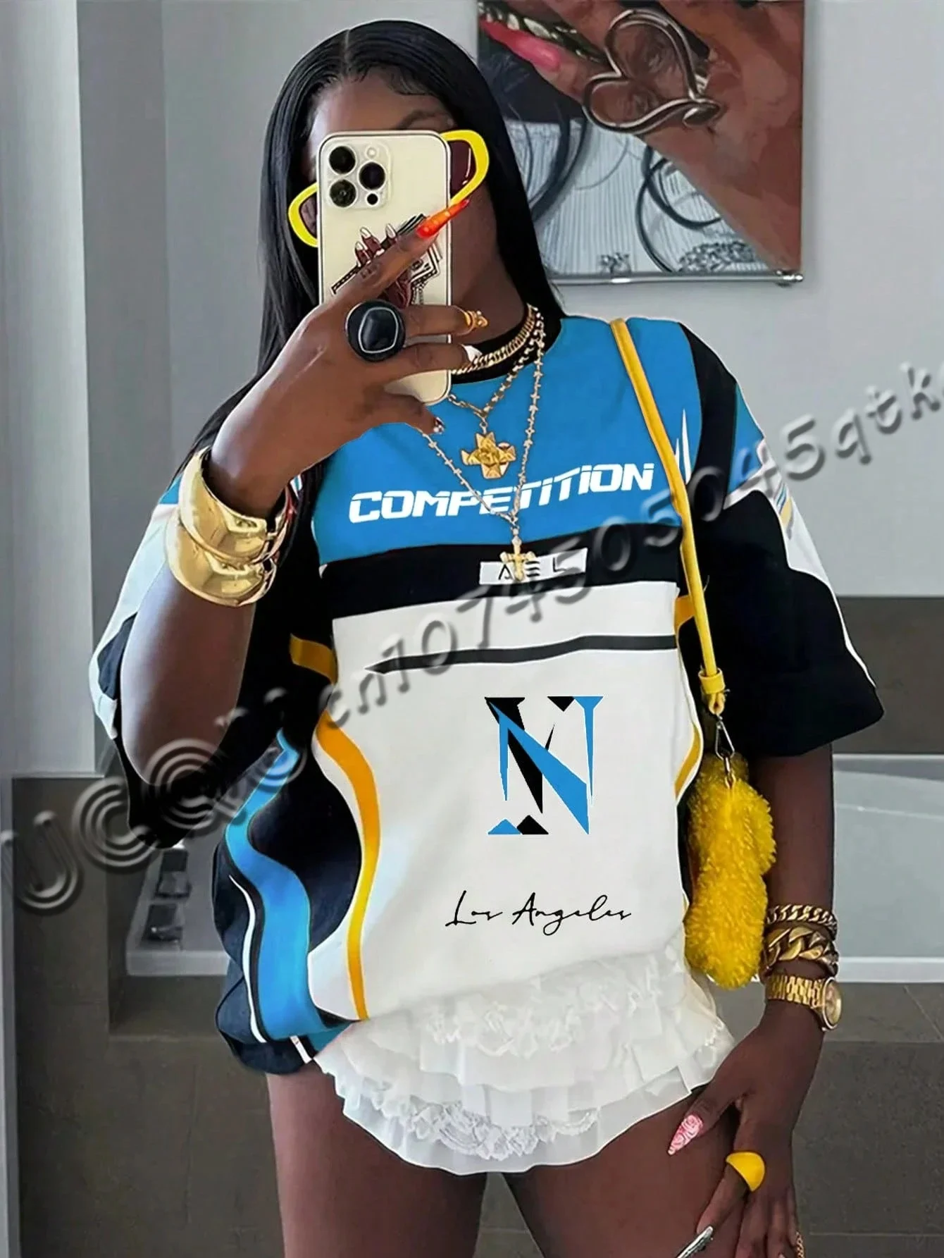 

New Summer Women's Solid Color Patchwork Round Neck Short Sleeve Simple Casual Men's T-Shirt Sports Style Tops Tee