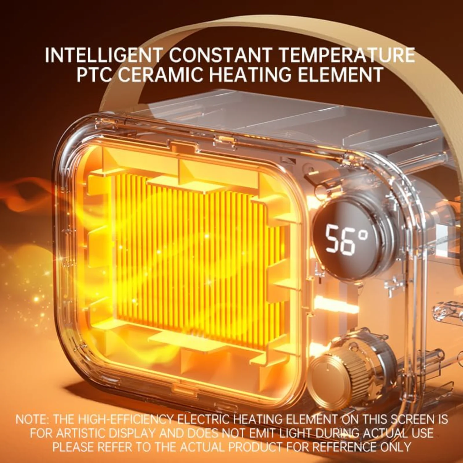 سخان داخلي، سخان محمول 1200 وات، يمكن التحكم في درجة الحرارة، سخان سيراميك بدون ضوء، سخان سريع الاحترار مع الحرارة و #5