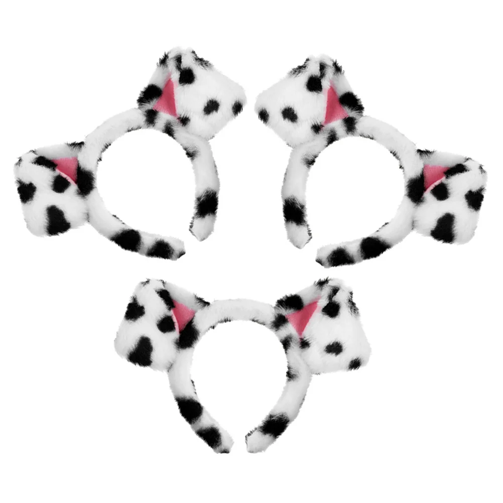 

3Pcs Spot Dog Ear Headband Realistic Dalmatian Costume Ears for Themed Parties Photo Shoots Puppy Character Transformation Gear