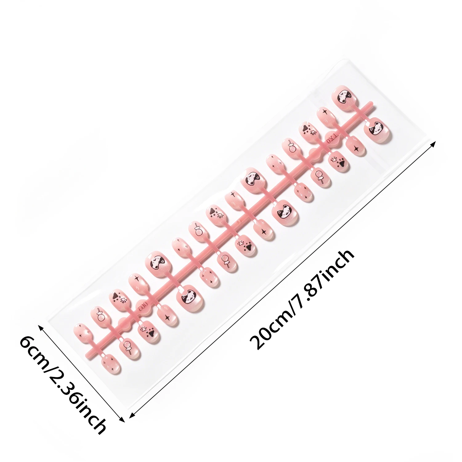30 Stück niedliche kurze, runde Cat-Eye-Press-On-Nägel für Kinder, Kawaii-Kirsche, Zitrone, Erdbeere, künstliche Nägel, vollständige Abdeckung, künstliche Nägel für Kinder, D3^ – Detail 9