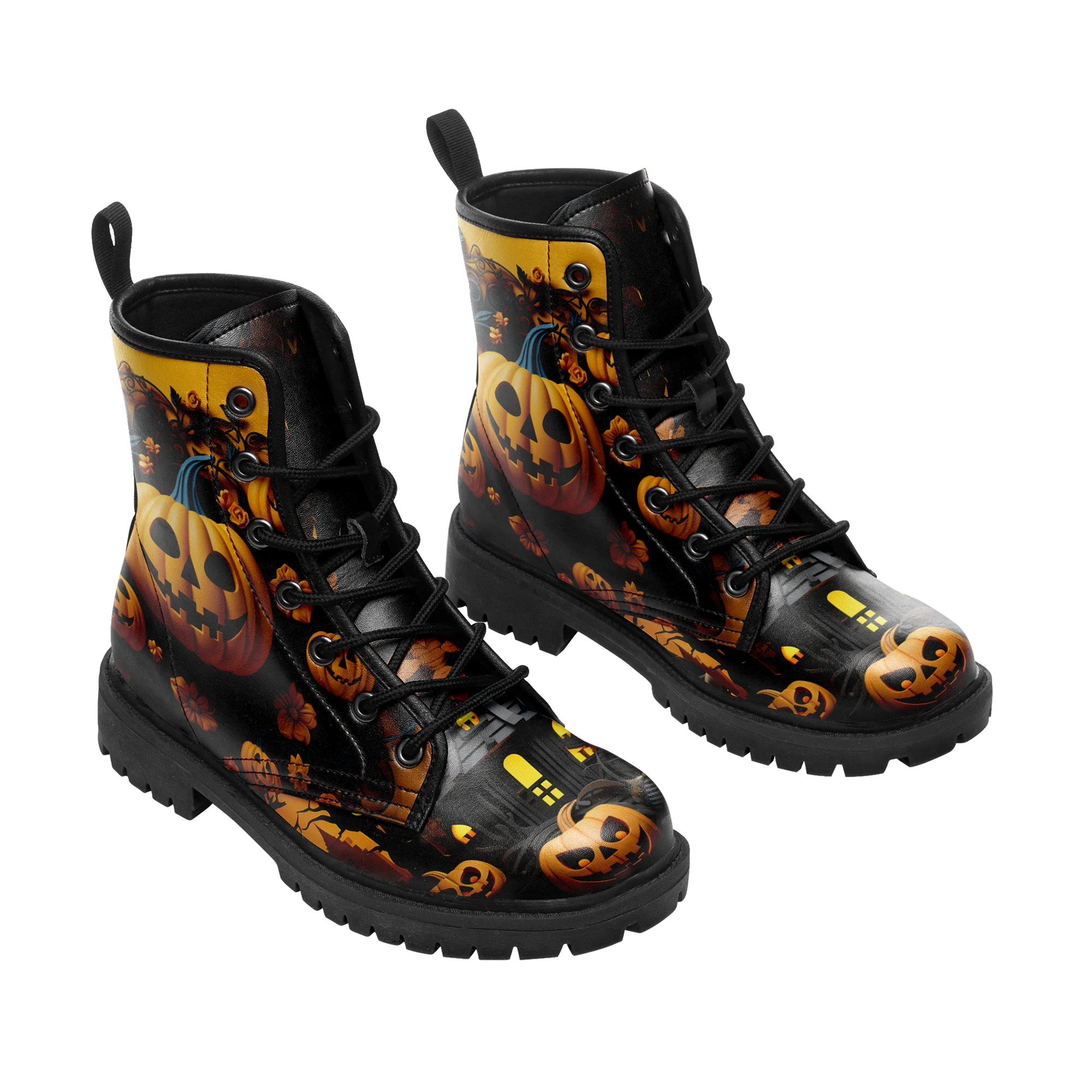 Dropshipping Print On Demand Men Women Custom Print POD Boots Halloween design High Top Boots Free Shipping