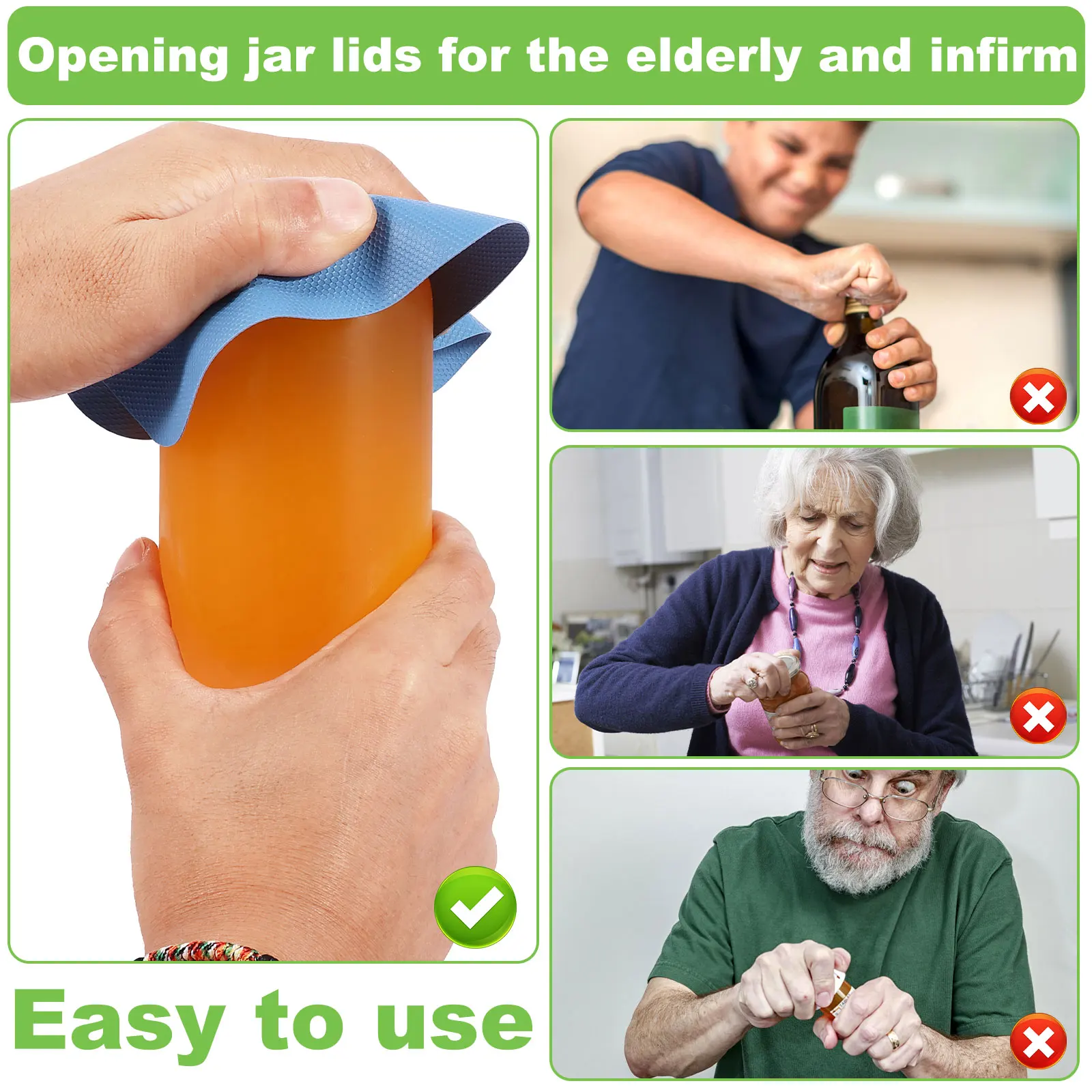 12 قطعة فتاحة الزجاجات المطاطية افتتاح حصيرة جرة القابض وسادة يمكن الأغطية فتاحة دليل متعددة الأغراض تحديد الموقع طبق وسادة وعاء حامل