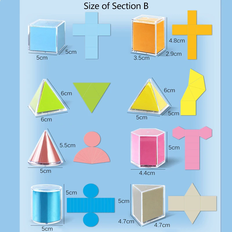 الأطفال ثلاثية الأبعاد الصلبة الهندسية شكل الرياضيات اللعب مونتيسوري Parish شفافة الهندسة نموذج تعلم لعبة تعليمية وسائل تعليمية