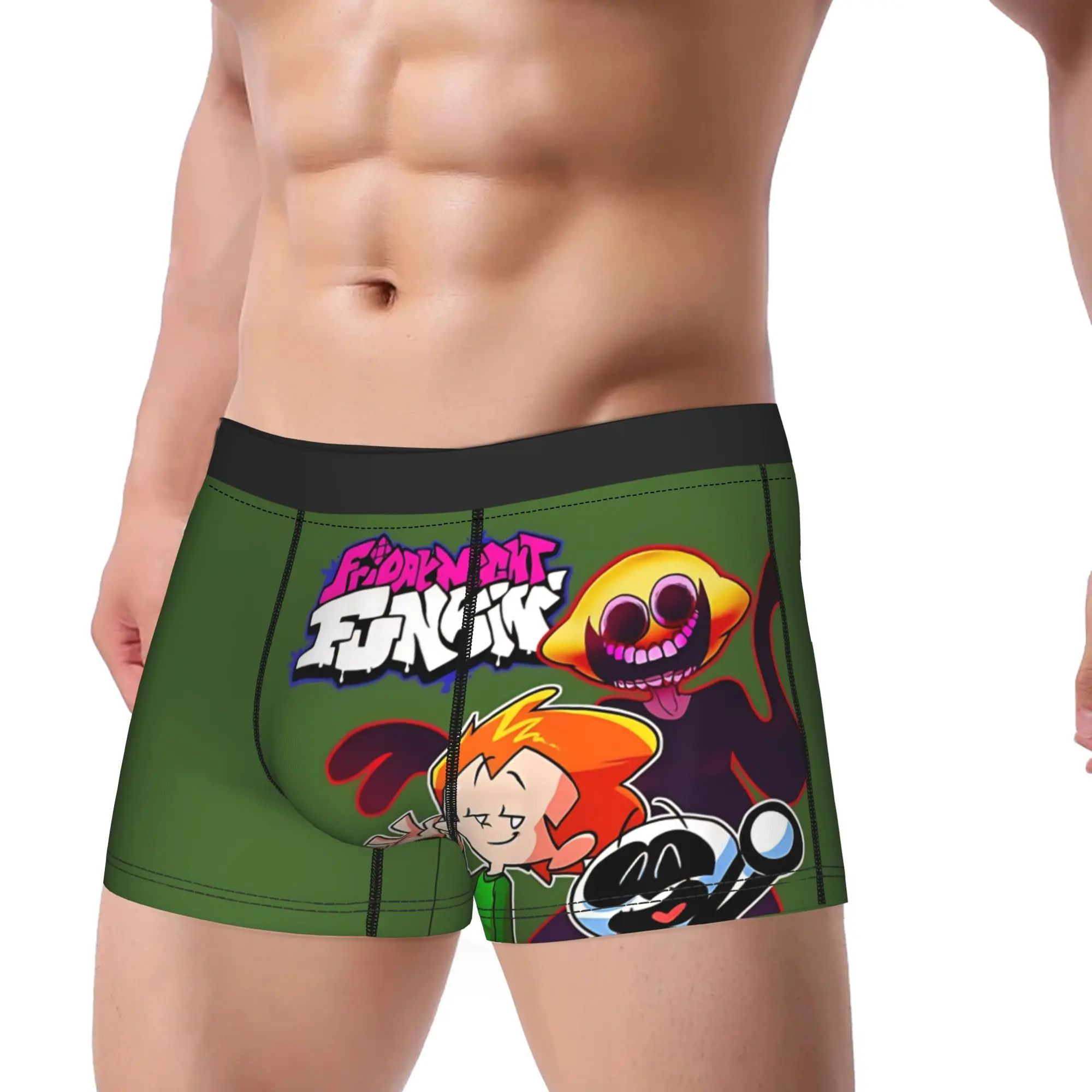Funny Friday Night Funkin Art Pico And Friend  FNF Underpants Breathbale Panties Men's Underwear Ventilate Shorts Boxer Briefs