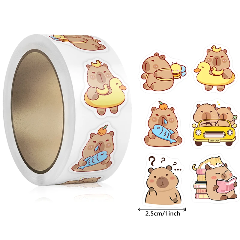 500 ورقة/لفة على شكل رسوم متحركة تشجع على ملصقات الدب اللطيفة للأطفال على شكل دب صغير يمكنك صنعها بنفسك للديكور الإبداعي #6