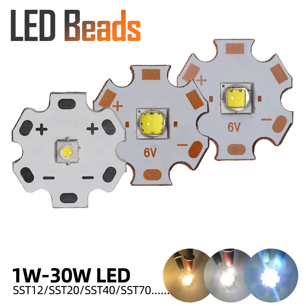 LED Bulb SST12 SST20 SST40 SST70 5W SMD LED Module Lamp Bead 6500K White Light for Flashlight Headlamp