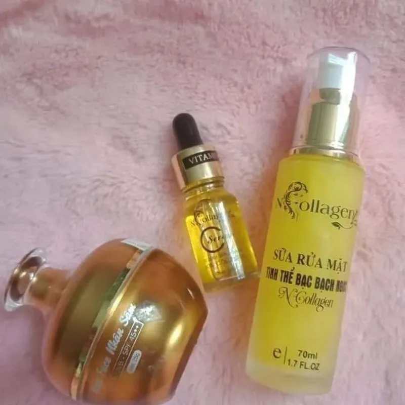 Combo Kem Sâm Serum Cao CấP N Collagen Trang Da Tri Mun Nam 3mom, Remove Dark Skin Acne White, Kem Sam Serum Sua Rua Mat