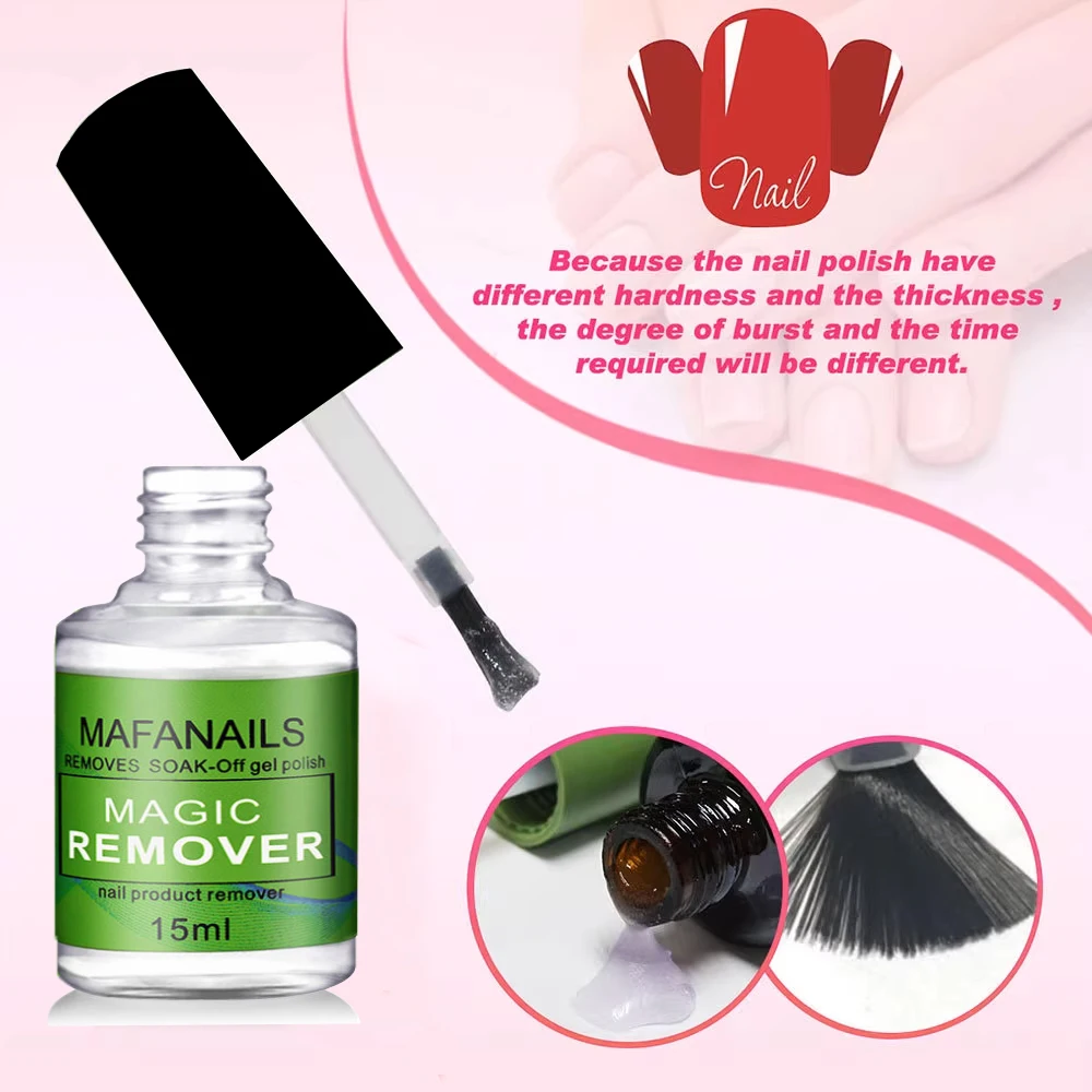 MAFANAILS 15ml Magic Fast เล็บเจล Polish Remover Soak-Off กึ่งถาวรเคลือบเงาเล็บเครื่องมือกําจัด 3 นาที Fast Remover
