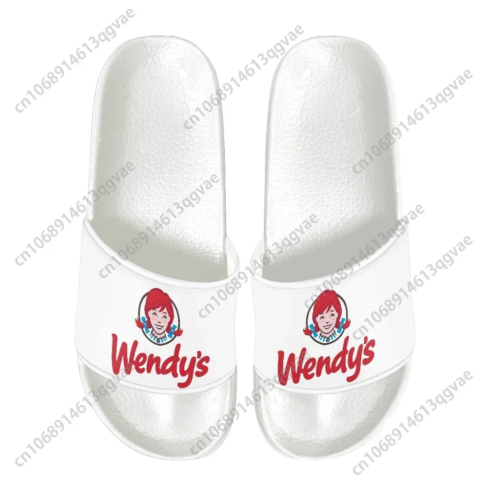 New Wendys Fast Food Restaurant Logo Slippers Home Water Shoes Men Women Teenagers Beach Pool Sandals Custom Made Summer Slipper