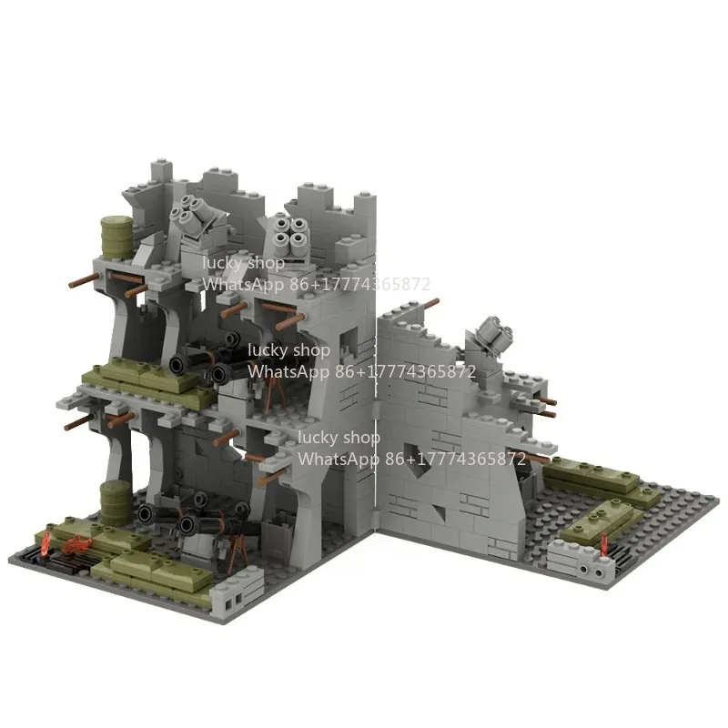 

World War II Military Base Army Training Building Power Cannon Base Children's Toy Festival Gift