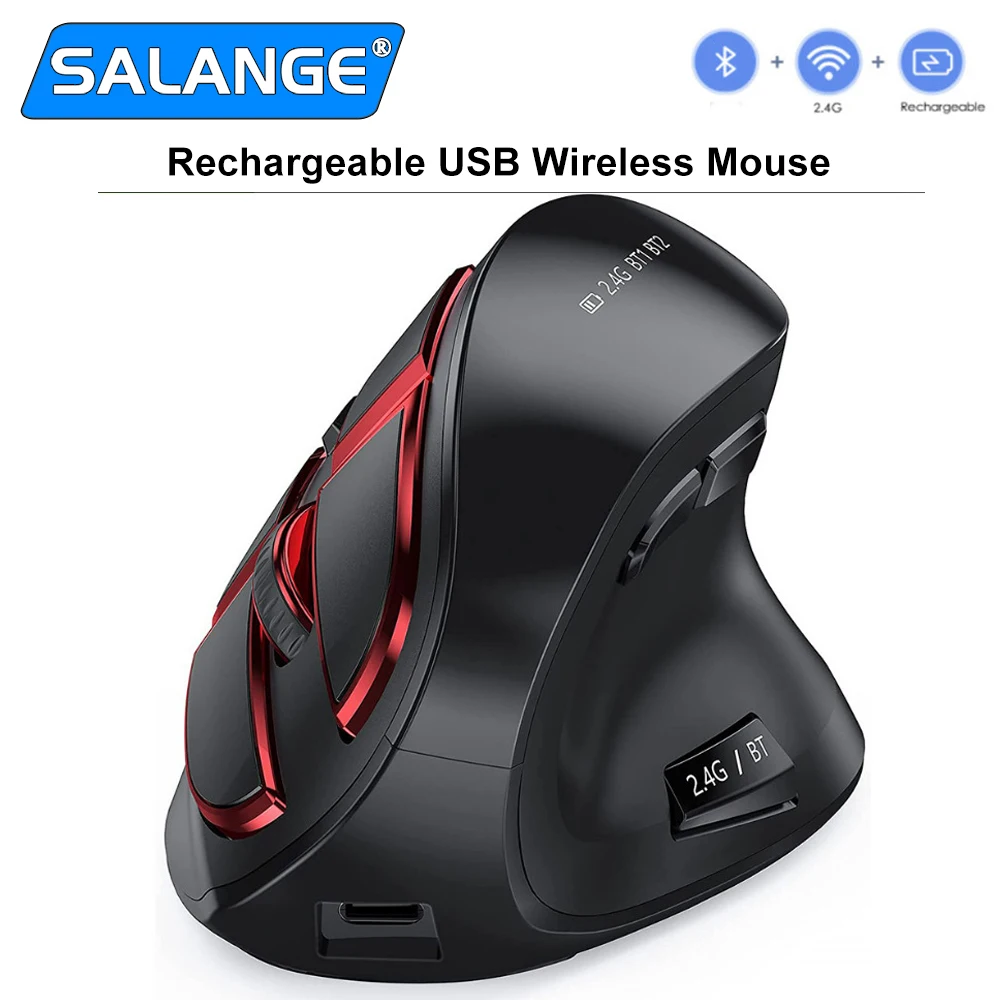 

Bluetooth Vertical Wireless Mouse for Tablet Laptop Notebok Rechargeable USB Wireless Mouse Ergonomics Right Hand