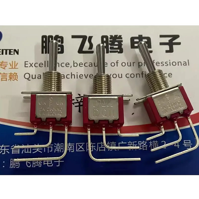 1PCS/LOTS Taiwan Q11 Bent Foot 3-Pin 3-Position Knob Switch Side Toggle Rocker Toggle 2A250VAC 1MS3T2B4M1QES