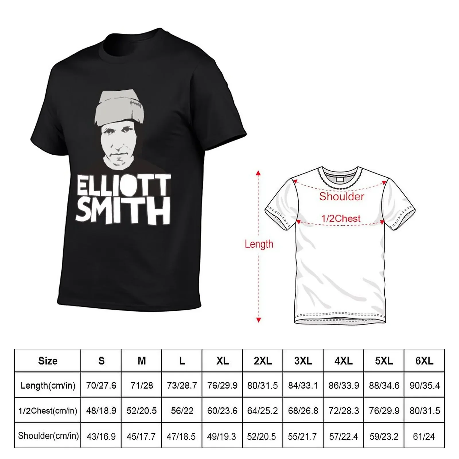 Elliott Smith T-Shirt graphic tee shirt plus size clothes vintage clothes blacks mens t shirts