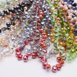 Multiple colors Crystal Strawberry Beads Cross Hole 8mm Faceted Crystal Glass Beads Loose Spacer Beads for Jewelry Making DIY