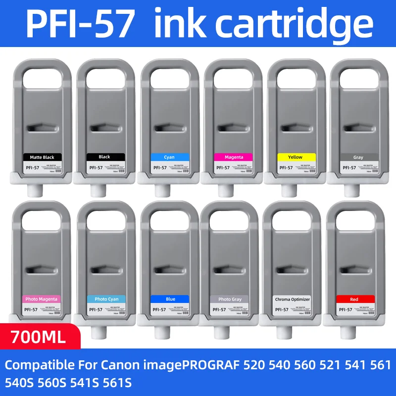 

PFI57 PFI-57 Pigment Ink Cartridge Compatible For Canon imagePROGRAF PRO-540s PRO-560s PRO-520 PRO-540 PRO-560 PRO520 printer