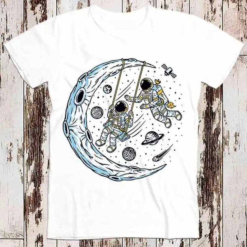 

Astronaut Universe Is My Playground Illustration Art Super Cool Best Gift Top Tee T Shirt 8846