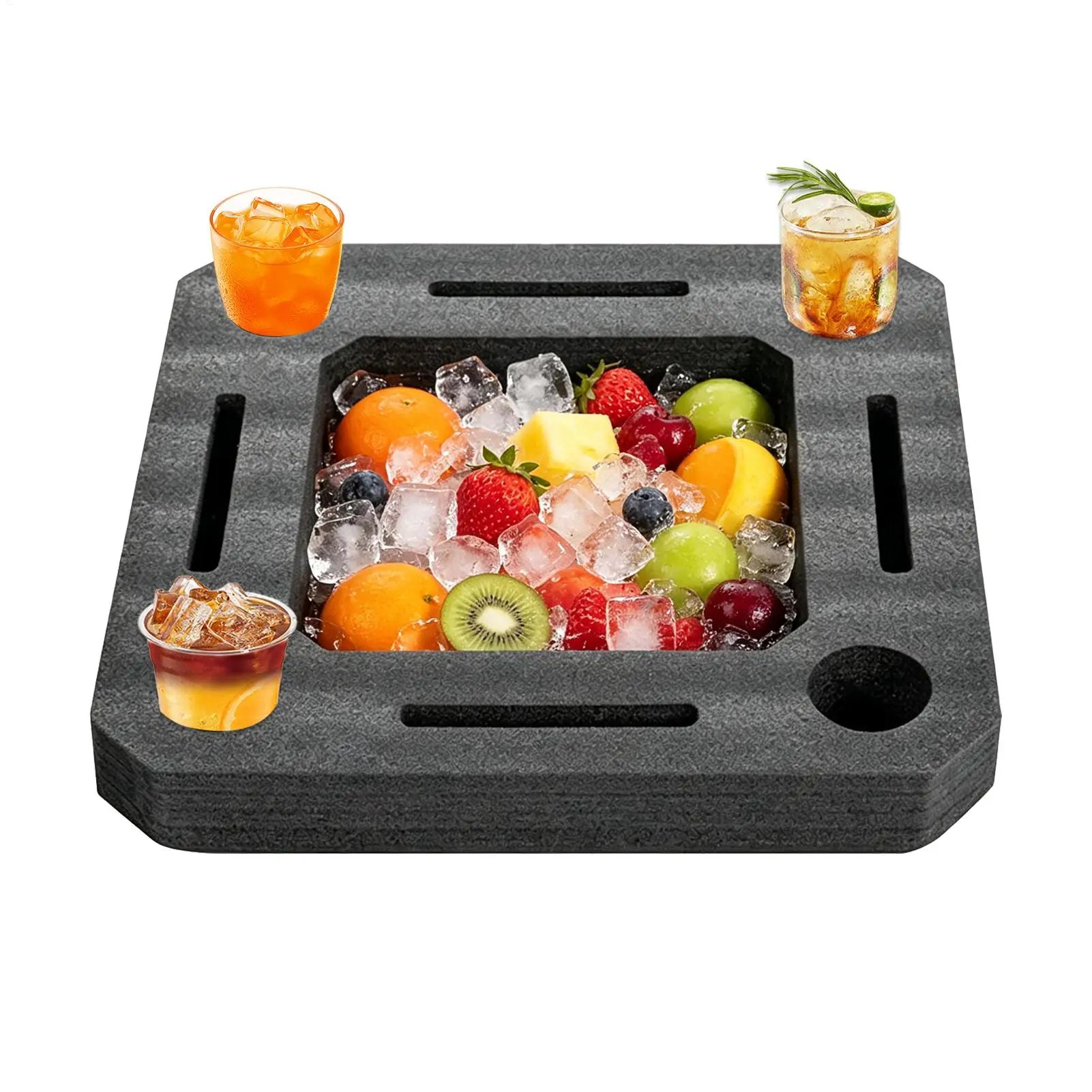 Creative Multi-Function Floating Drink Rack Multi-Hole Stable Swimming Pool Floating Tray Waterproof Cup Holder Resort