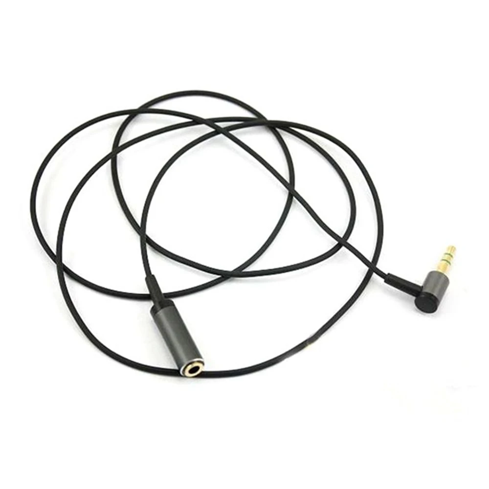 1Pcs 1M 3.5mm 3 Pole Stereo 90° Rectangular Female to 3.5mm 3 Pole Male Audio Plug L Shape Jack Adapter Plug