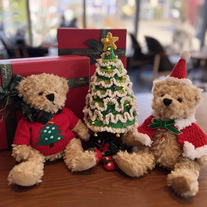 دمية دب لطيفة من القطيفة مع ملابس تغيير دمية دب دمية حيوانات محشوة للفتيات هدايا عيد الميلاد نافذة ديكور المنزل