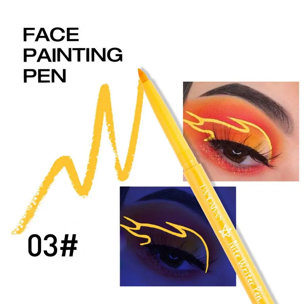 Gesichts farbe Stift UV Schwarzlicht leuchten dunklen Eyeliner Stift für Kinder Erwachsene wasserdichte Gesichts bemalung Bleistift für Party Cosplay Make-up