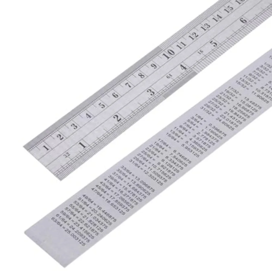 

12 Inch Metal Ruler for Office Home Study Engineers Artists: Stainless Steel with Etched Scales and Conversion Table