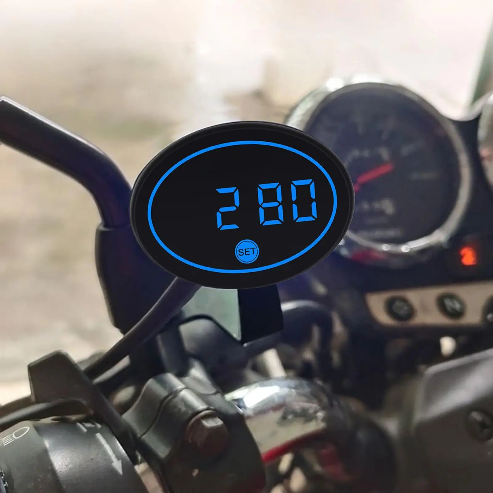 Mini Motorcycle Clock Real-Time Monitoring Motorbike Voltage Temperature Meter For Women Teens Cycling Enthusiasts Commuting