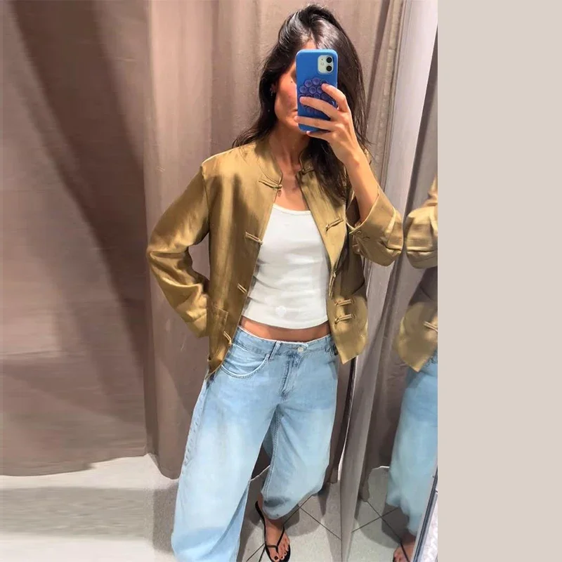 Casual Solid Women's Shirt Single Breasted Loose Full Sleeve O-neck Chic Blouse Female 2026 Spring Summer Chic Lady Tops