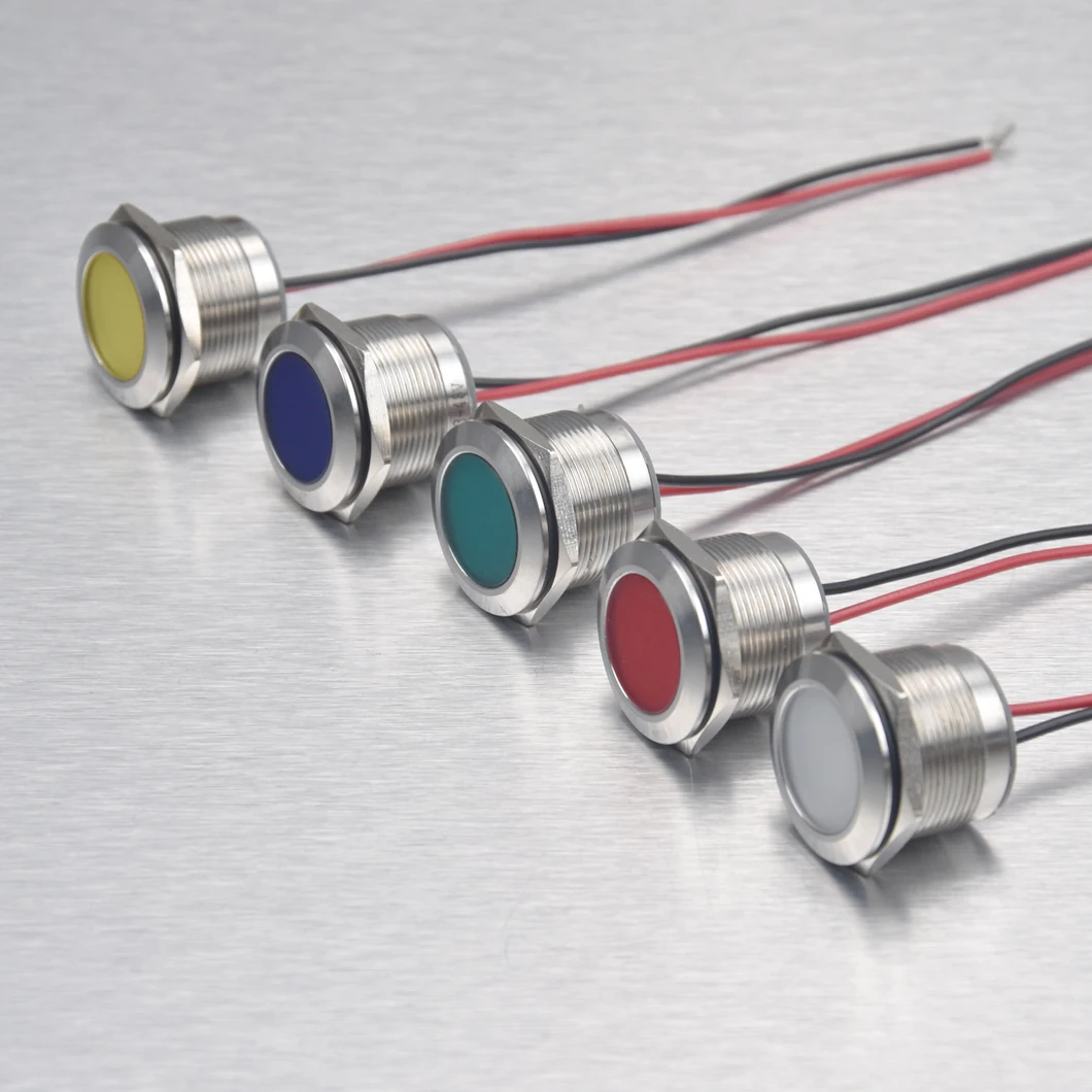 12 v RGB Led Verlichte Pilot Light Lamp Mini 8mm Diameter Dot IP67 Waterdichte Metalen Flat Ronde Signaal Indicator