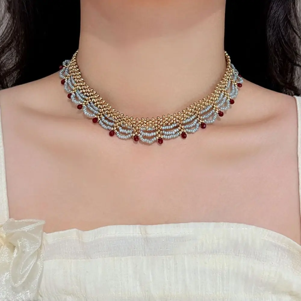 تانغ مينغ سونغ سلالة الخرز قلادة العرقية نمط Hanfu اكسسوارات النمط الصيني المختنق الحصان الوجه تنورة الملحقات #2