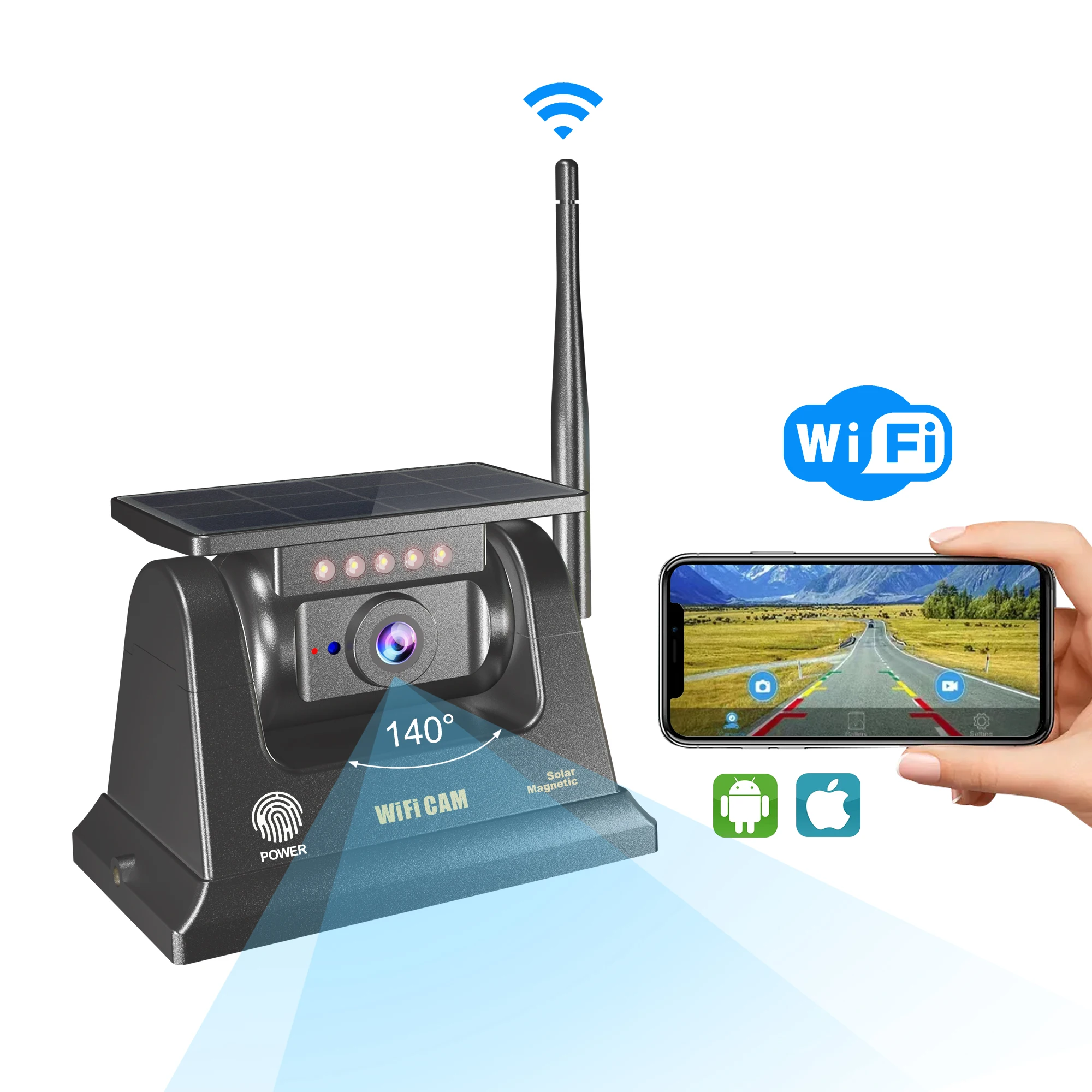 

Portable WiFi Magnetic Reverse Camera Wireless Car Packing Backup Reversing