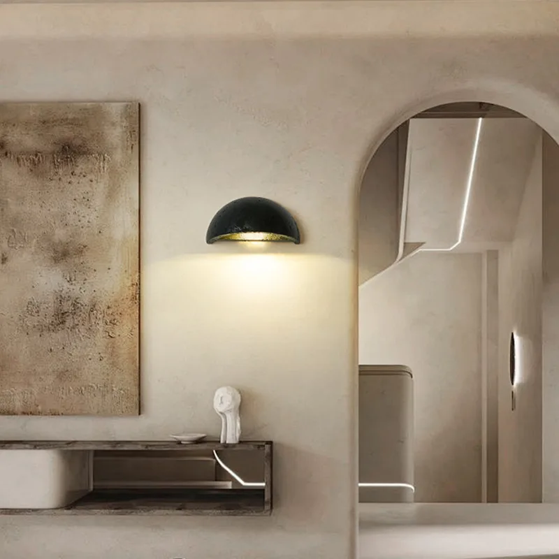 

Art Creative Stone LED Wall Light for Bedside Bedroom Living Room Lamp Nordic Marble Travertine Aisle Corridor Sconce Wall Lamp