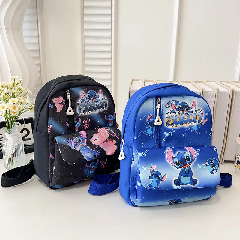 Disney Mickey Mouse เด็กใหม่กระเป๋านักเรียนโรงเรียนอนุบาลการ์ตูนพิมพ์กระเป๋าเป้สะพายหลังชายหญิงน่ารัก Stitch กระเป๋าเป้สะพายหลังลําลอง
