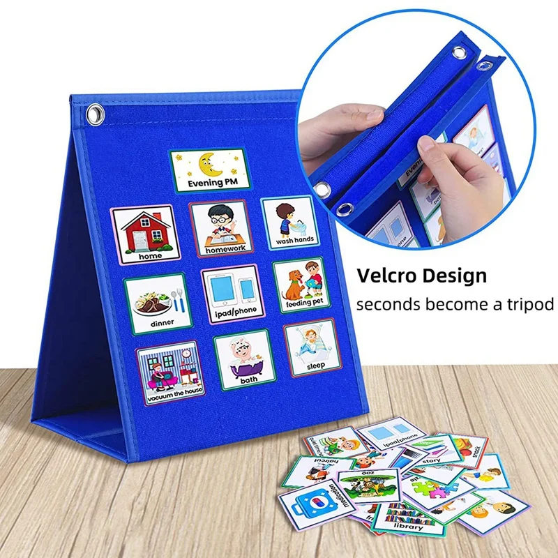 Visual Schedule For Kids Daily Routine Chart With 70 Cards Calendar Pocket Autism Learning Behavioral Tool For School