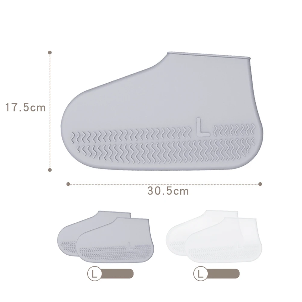 

3 Pairs Of Adult Waterproof Silicone Shoe Covers Anti-Skid Overshoes Slip-Resistant Protectors For Outdoor Travel Camping Size S