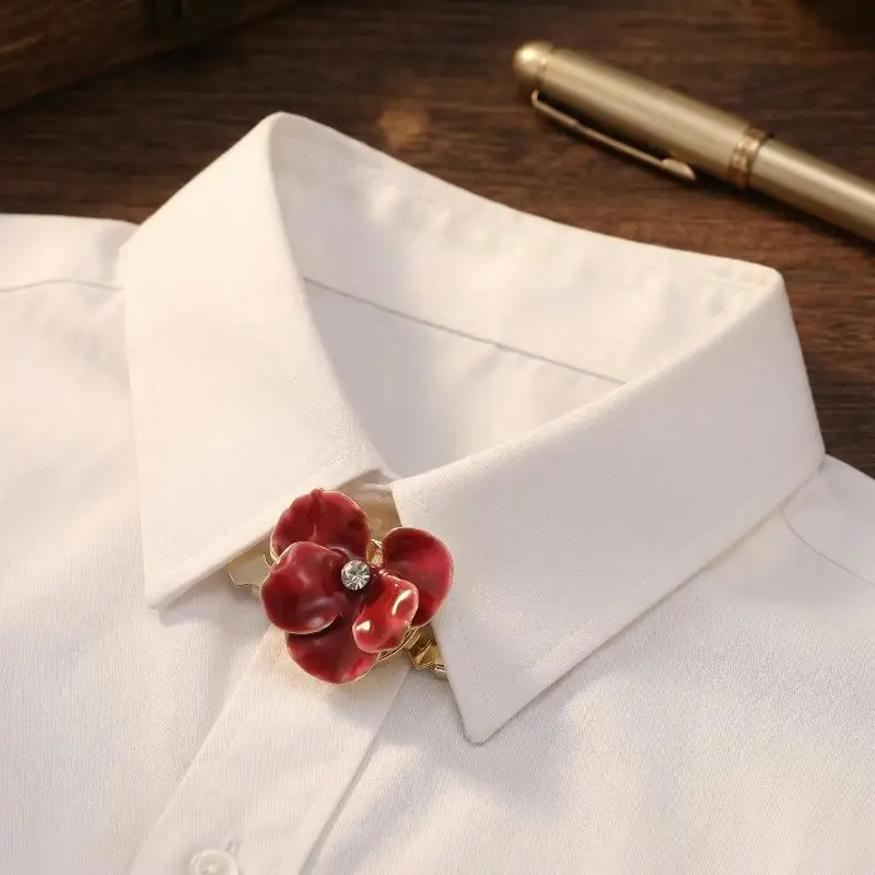Knopfabdeckung 2 Stück Elegante Emaille-Blumen-Manschettenknöpfe für Damen Hemdknopfabdeckungen Hochzeits-Party-Accessoires Modeschmuck Geschenke – Detail 3