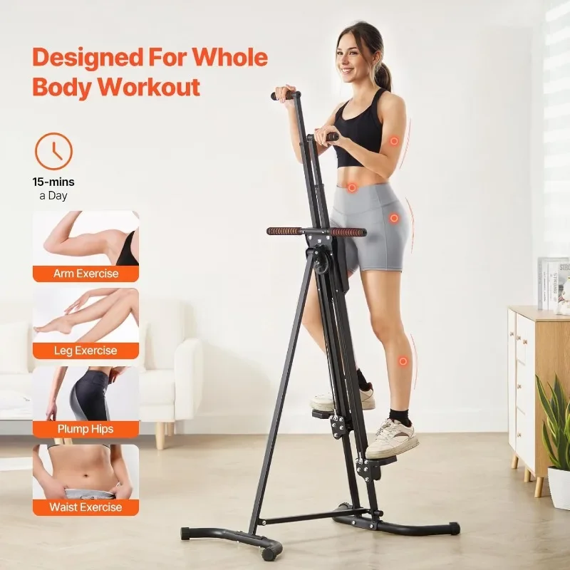 

Upgraded Stair Stepper For Home Gym - Full-Body Vertical Climber With Larger Pedals, Adjustable Handlebar,300LBS Capacity