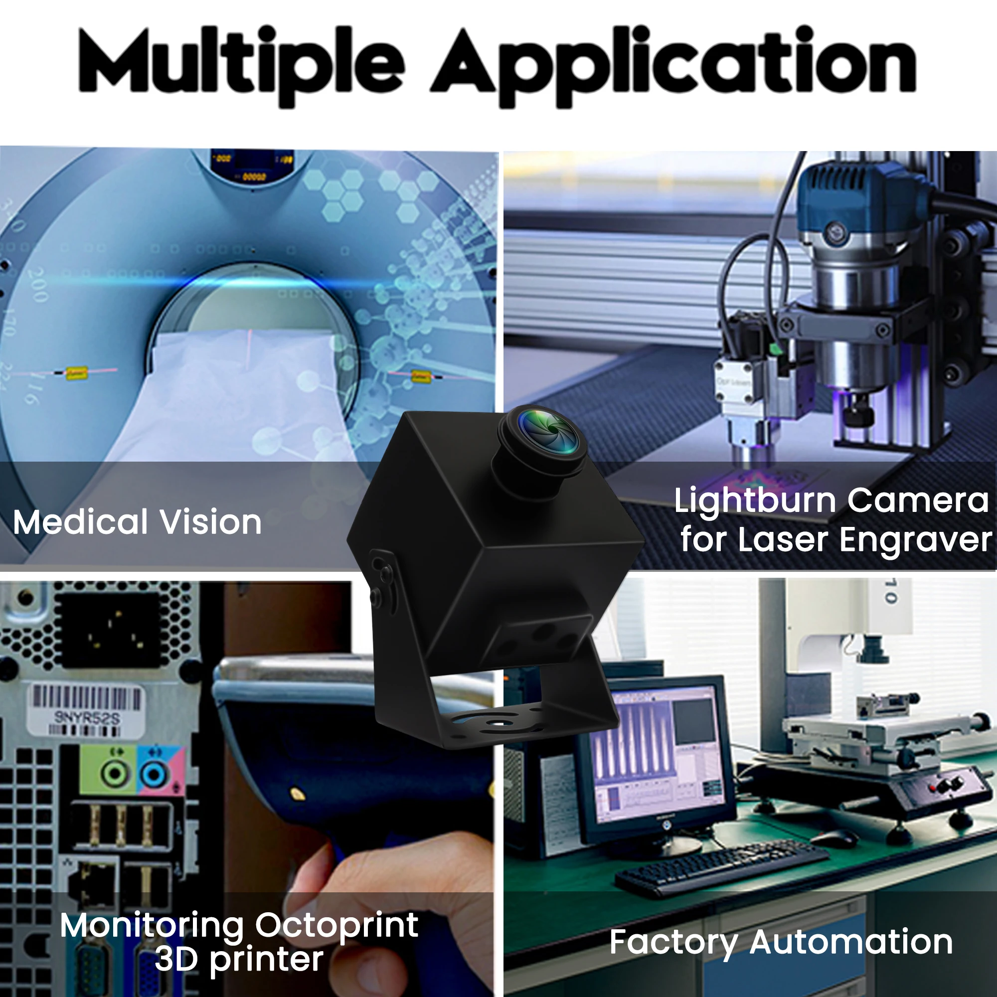 Cámara USB ELP de 48MP, Mini cámara web con enfoque automático rápido con lente ojo de pez gran angular para Windows, Mac, Linux, compatible con vídeo Industrial