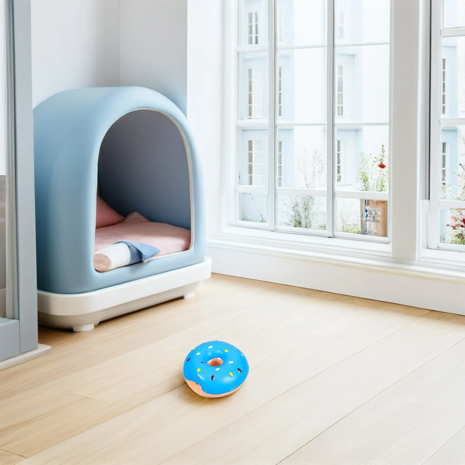 

2 Pcs Donut Sound Dog Squeaky Chew Chewable Puppy Aggressive Chewers Shaped Charming