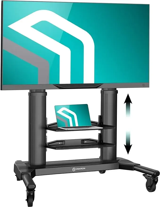 ONKRON Movable TV Stand on Wheels - Rolling  Cart for 4080