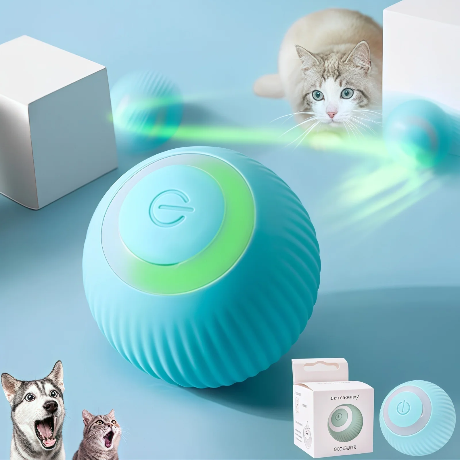 

Smart Cat Toys Automatic Rolling Ball Electric Cat Toys Interactive For Cats Training Self-moving Kitten Toys Pet Accessories