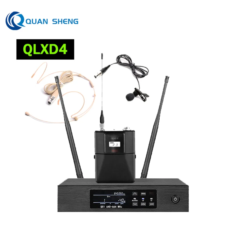 QLXD4 QLXD1 1 Channel UHF Cardioid Dynamic Vocal Mic Kit Handheld Karaoke Wireless Microphone System for Karaoke