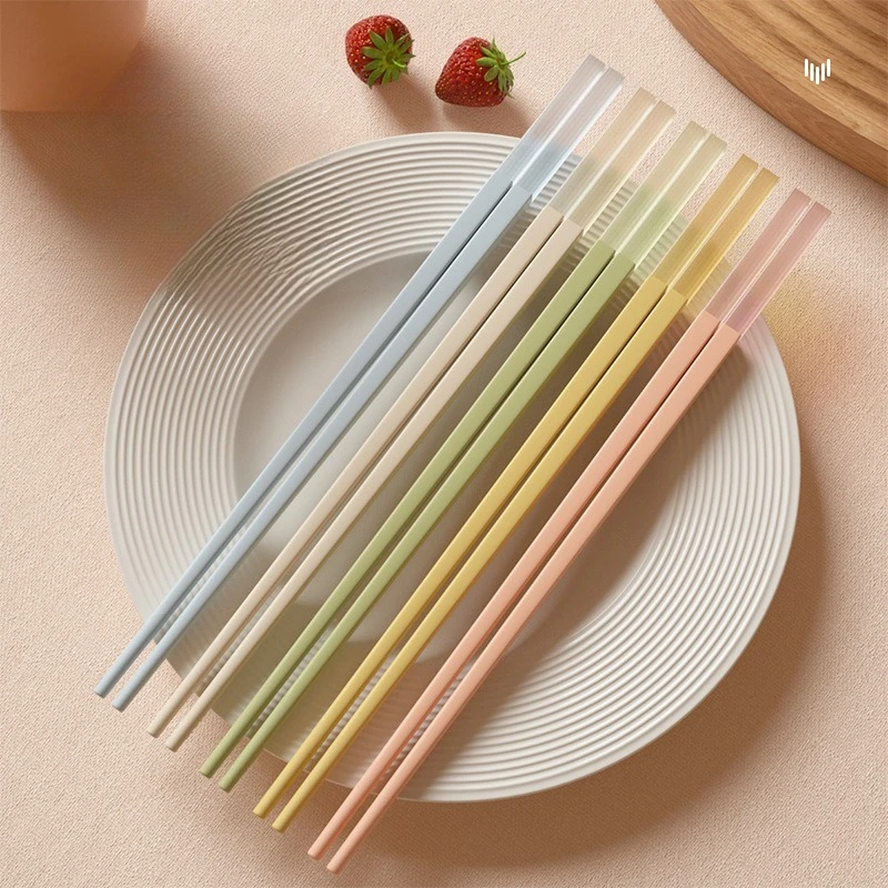 Macaron Antibacterial Chopsticks Home Kitchen Tableware Anti-mold Anti-slip Chinese Chopsticks Candy Colored Alloy Chopsticks
