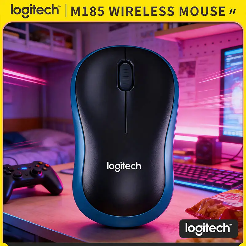 

Logitech M185 Wireless Mouse with Precise Tracking 1000 DPI Optical Sensor 2.4GHz 10m Range 12-Month Battery Desktop Laptop Tool
