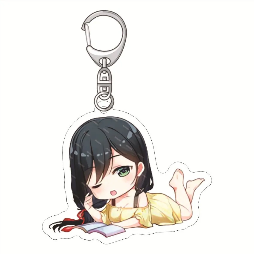 Anime Amagami-San Chi No Enmusubi Acrylic Keychain Jewelry Accessories Gift Figure Key Ring Girl Car Bag Charms Pendant Fashion