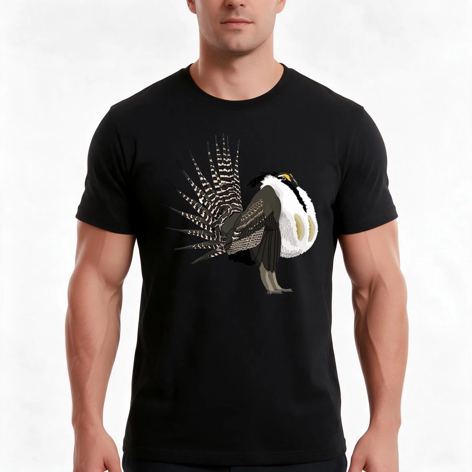 Gunnison Sage-Grouse (support the Bird Conservancy of the Rockies) T-Shirt, Summer Casual Cotton Tee, Oversized Streetwear Tops