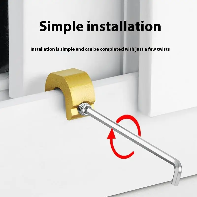 1 Set Anti-theft Child Safety Locks Aluminum Alloy Window Lock Stopper Sliding Door Window Limiter Sliding Sash Stopper