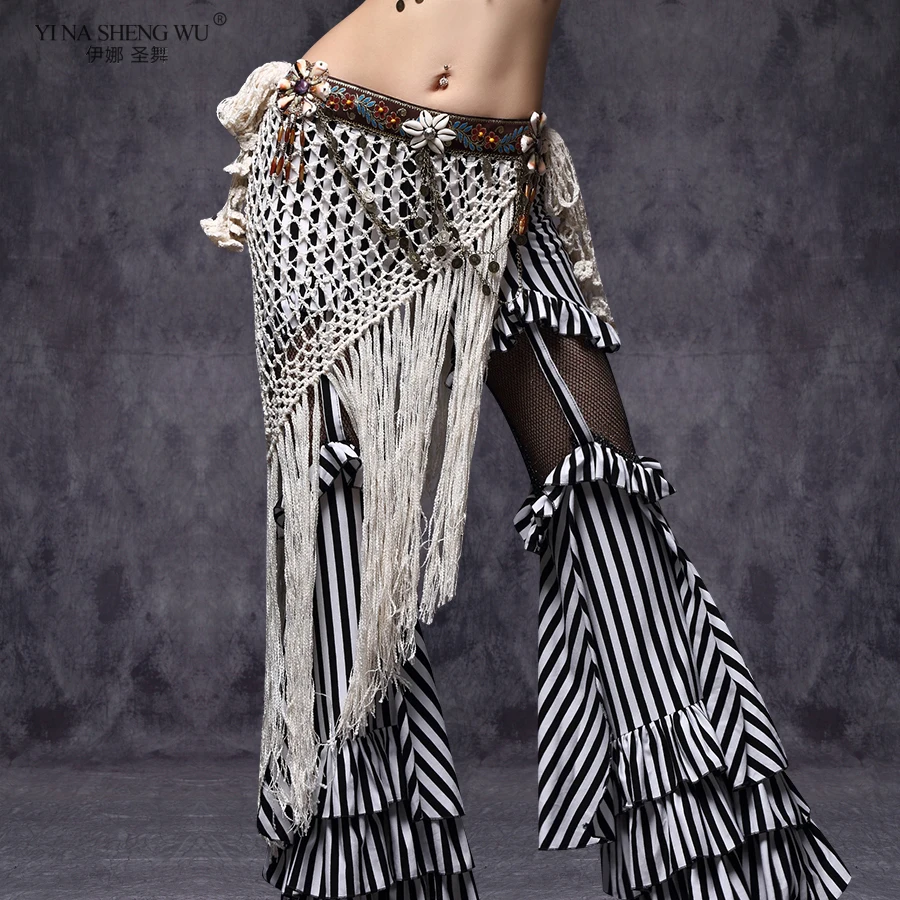 Tribal ATS riem buikdans heupsjaal kleding kwast munt zigeuner buik stijl handgemaakte heupsjaal accessoires verstelbaar