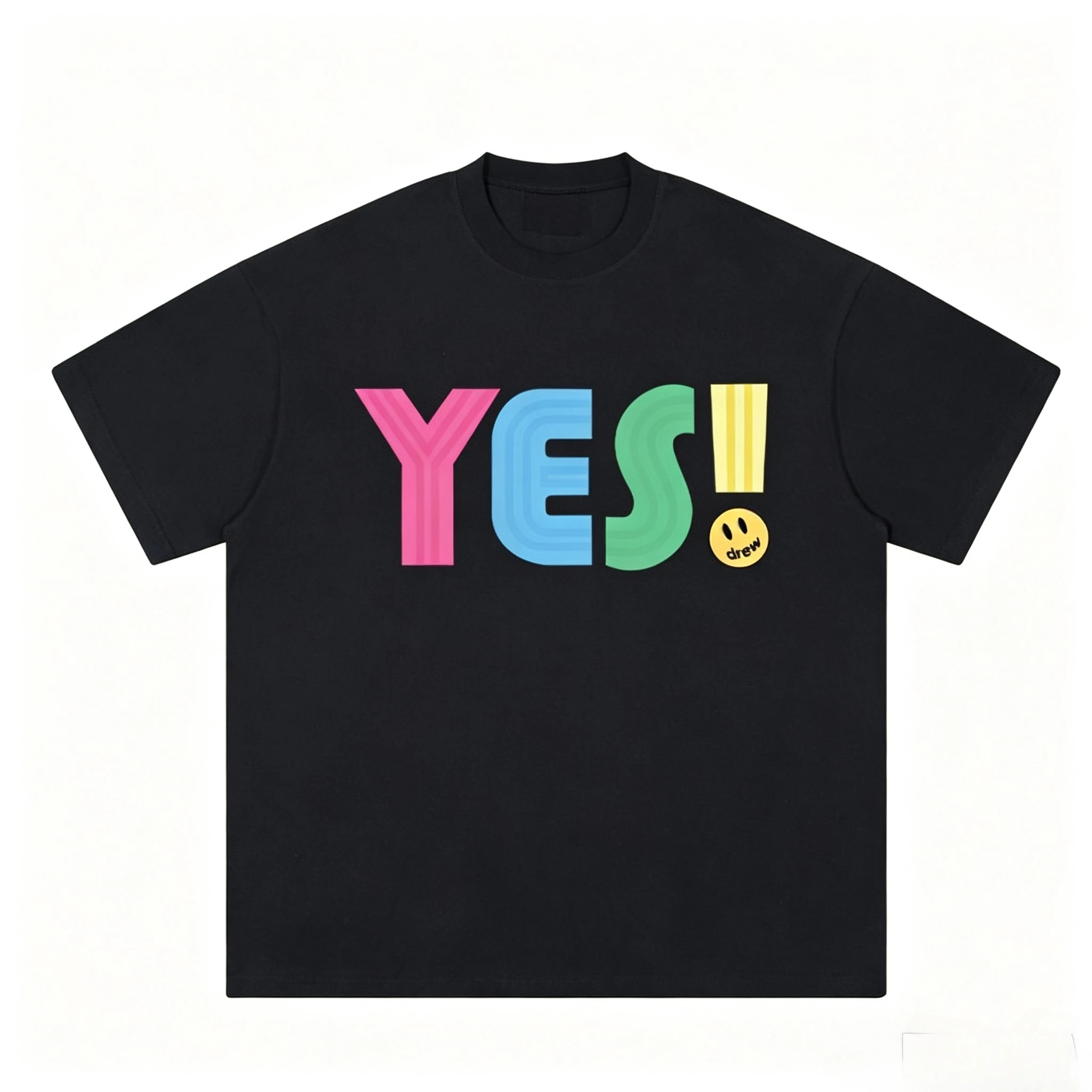 2026 Men Women Summer Short Sleeve T Shirt Colorful Smiley Letter Graphic Print Crew Neck Streetwear Casual Tops